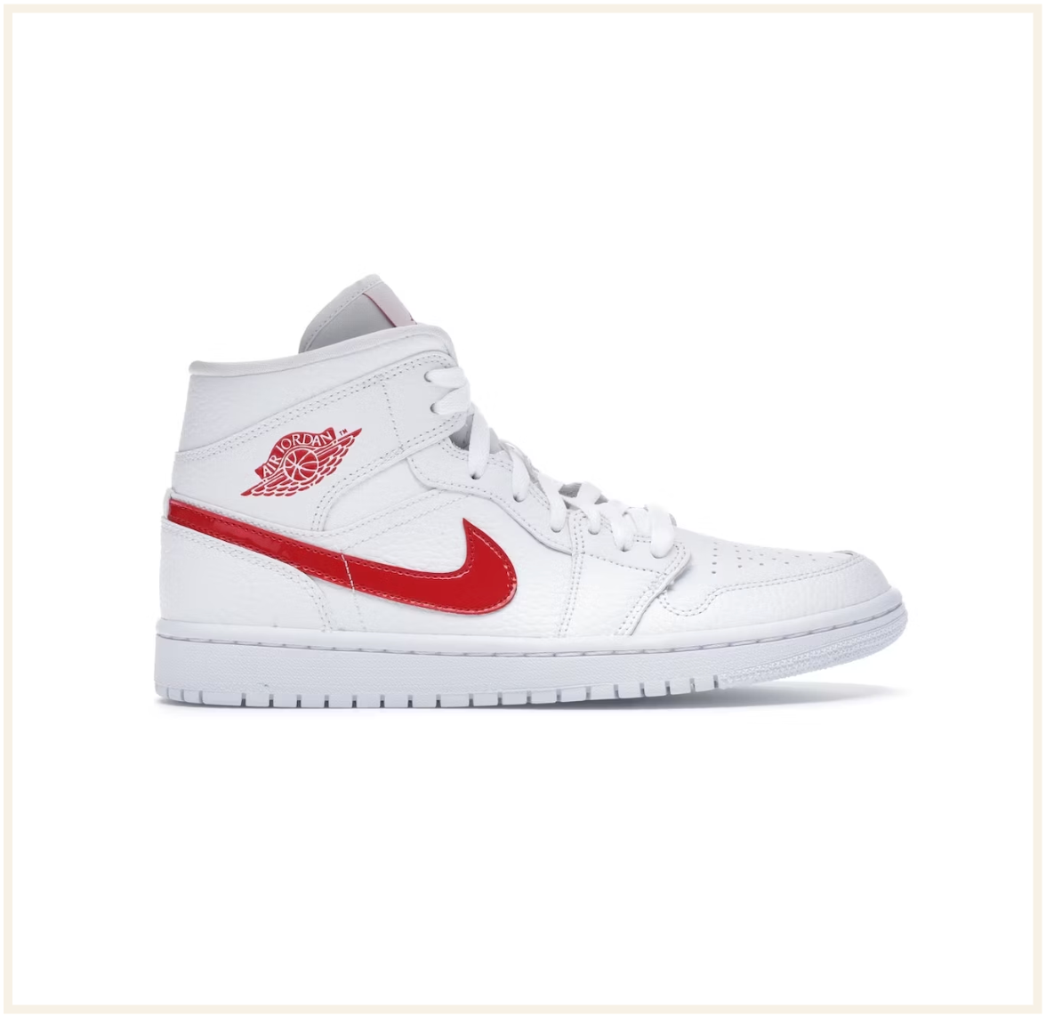 Air Jordan 1 Mid White University Red W