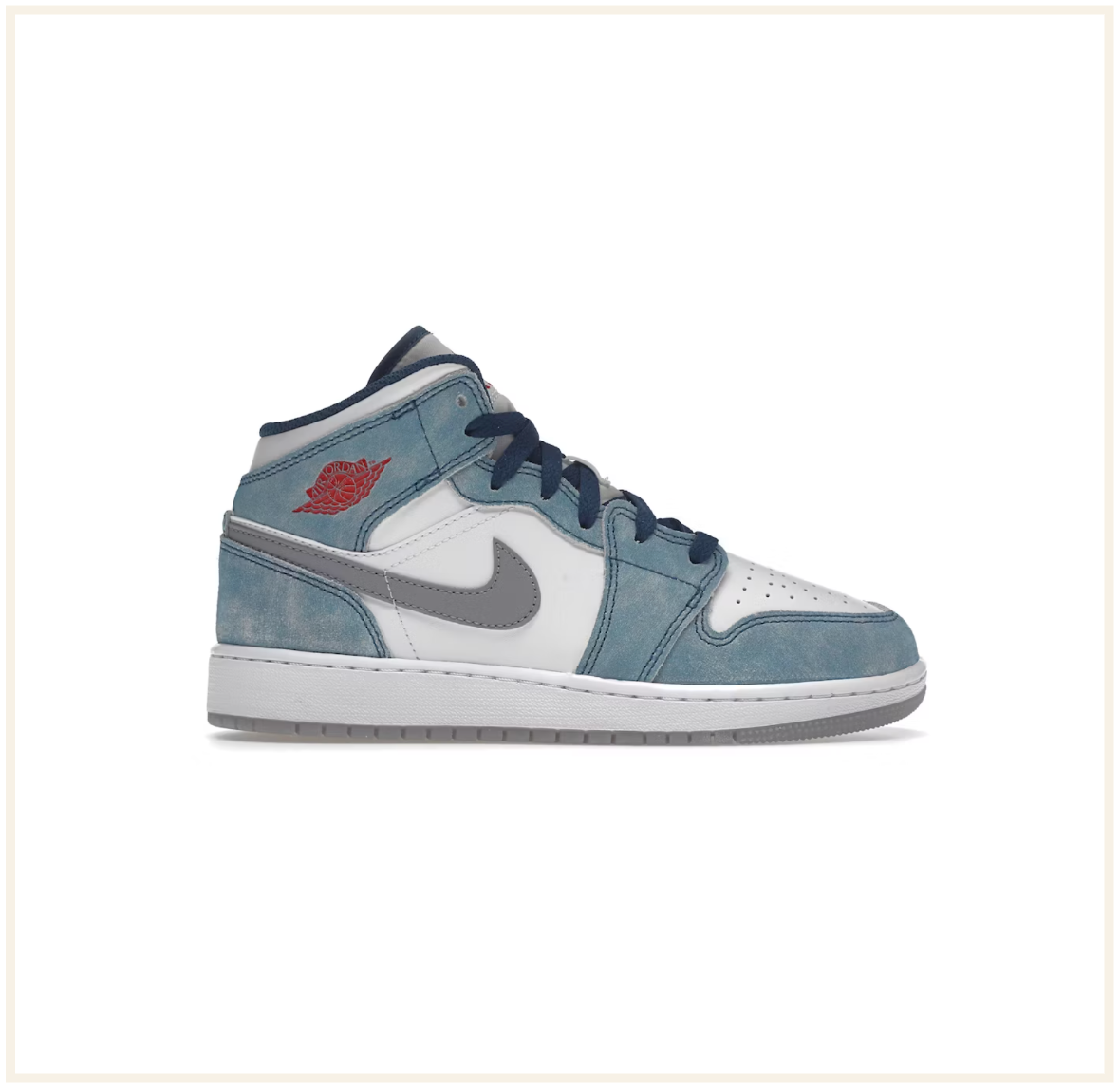 Air Jordan 1 Mid French Blue Fire Red (GS)