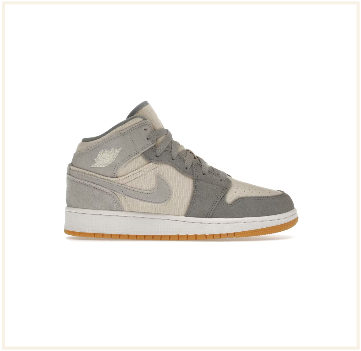 Air Jordan 1 Mid Coconut Milk Particle Grey GS