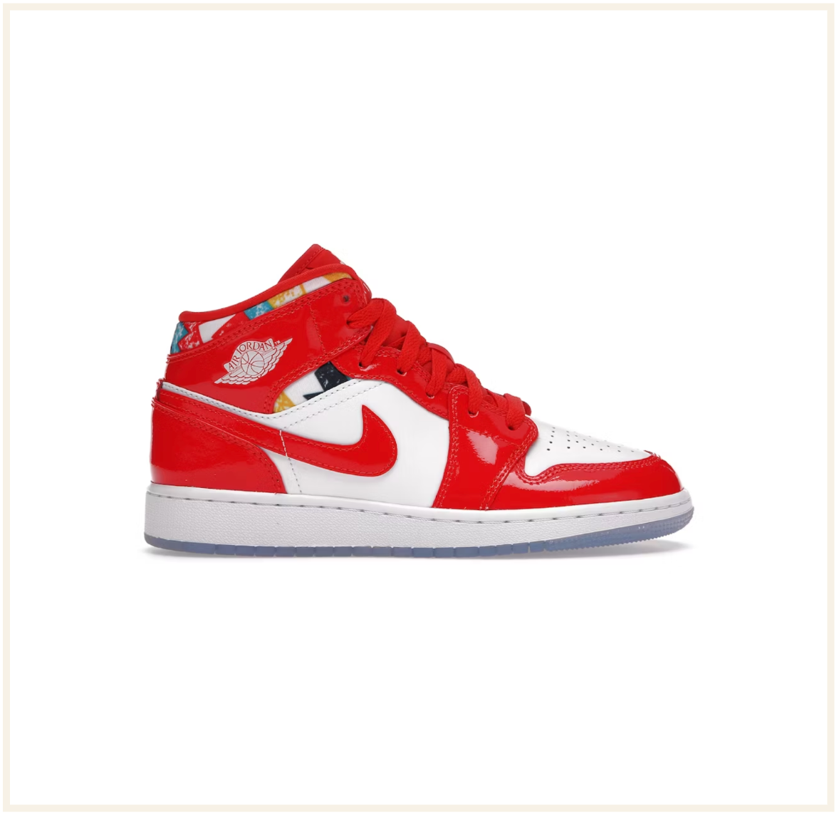 Air Jordan 1 Mid Barcelona Sweater Red Patent GS