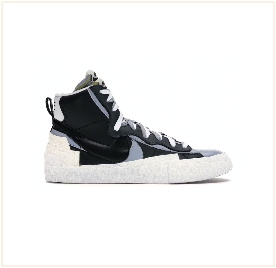 sacai x Nike Blazer Mid Black Grey White