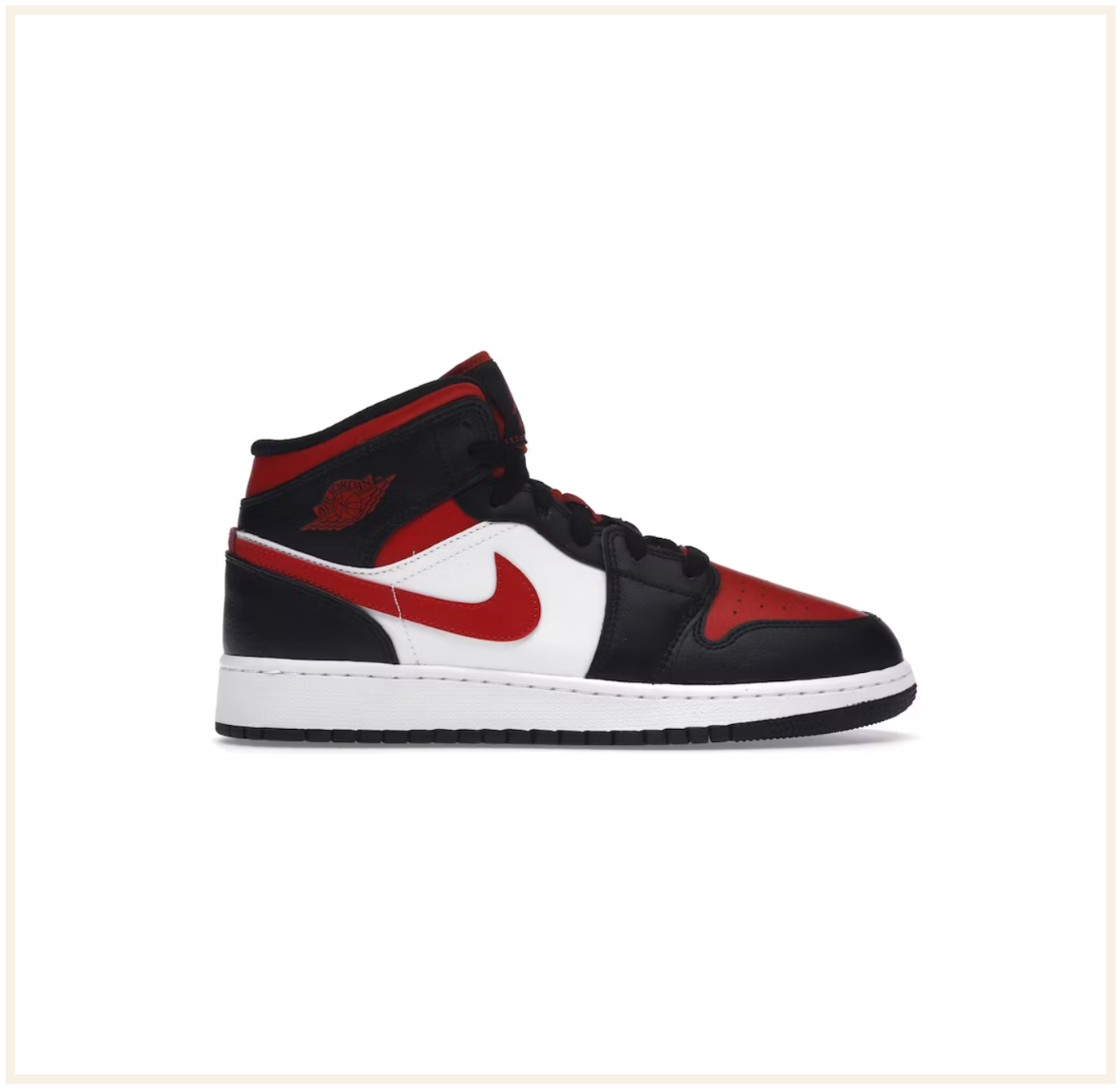 Air Jordan 1 Mid Black Fire Red (GS)