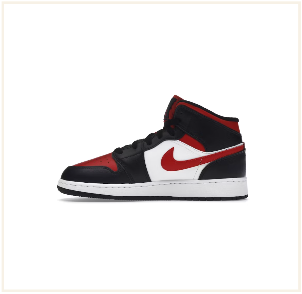 Air Jordan 1 Mid Black Fire Red (GS)