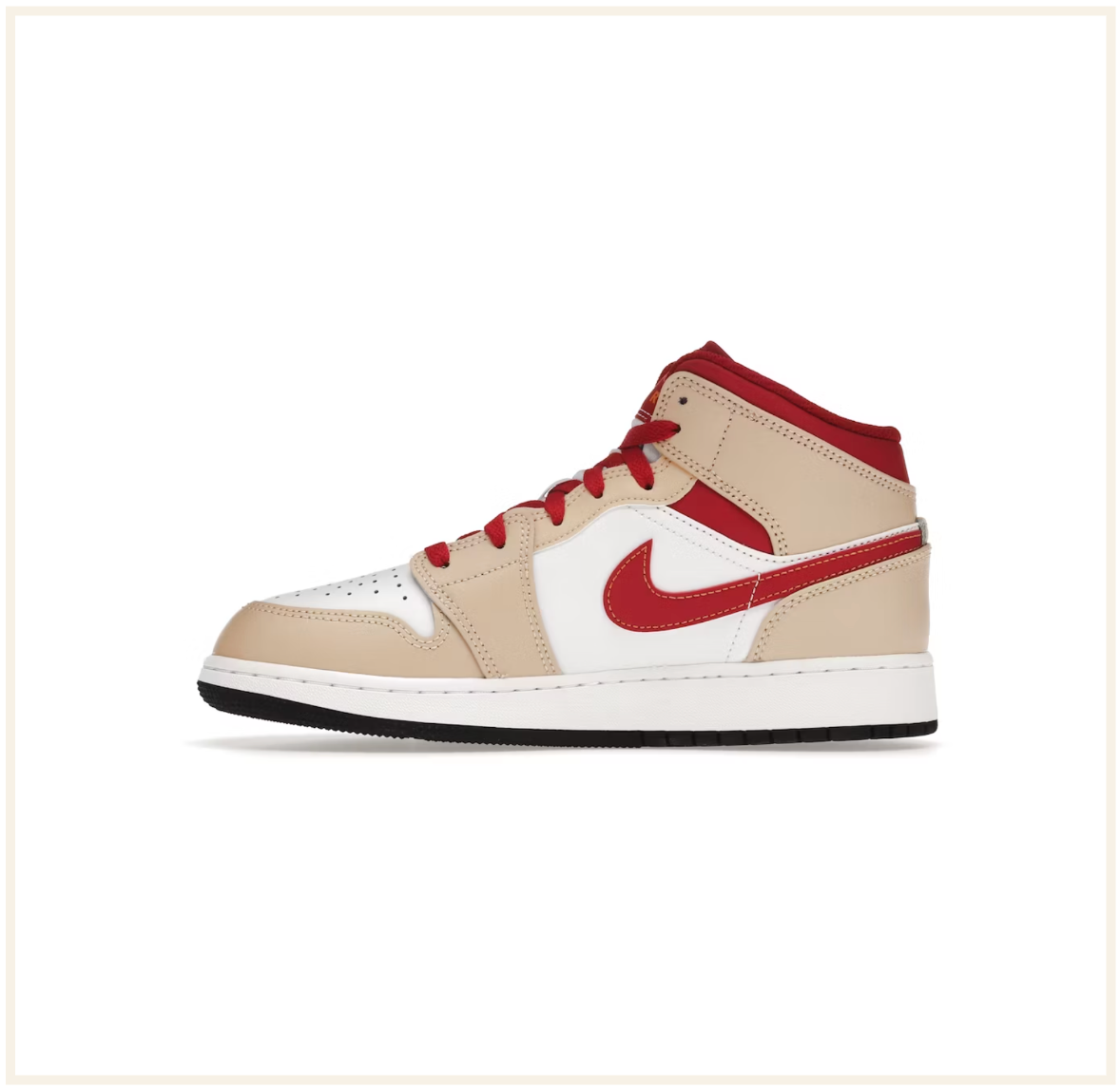 Air Jordan 1 Mid Light Curry Cardinal (GS)