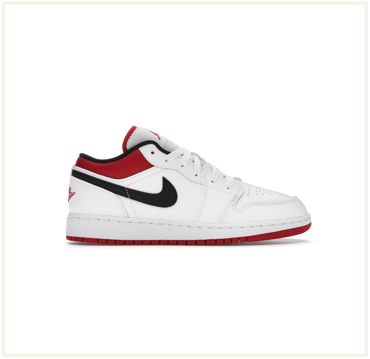 Air Jordan 1 Low White Gym Red (GS) (2021)