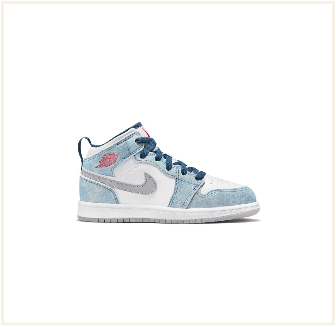 Air Jordan 1 Mid French Blue Fire Red (PS)