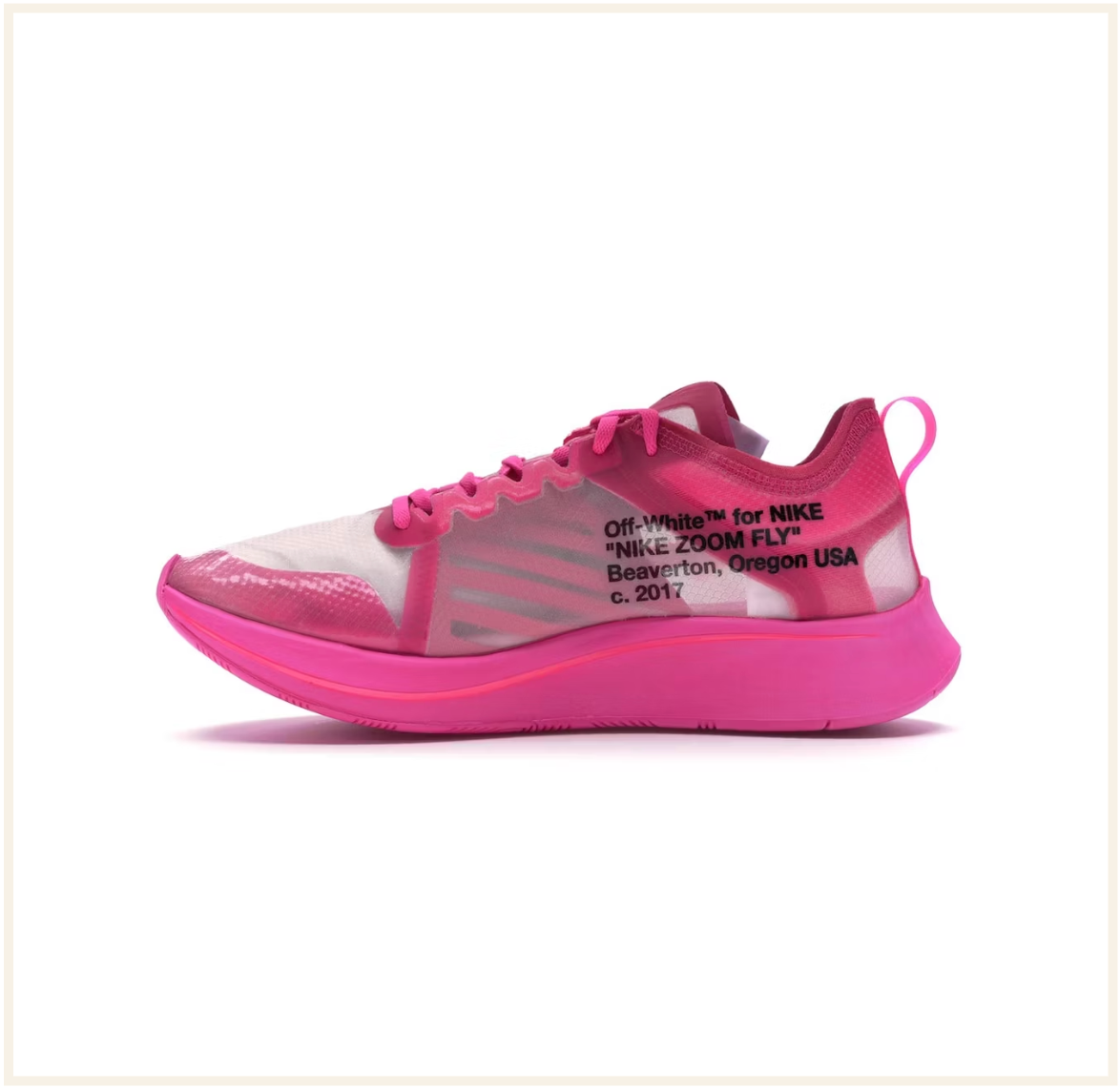 Nike zoom fly off white pink best sale