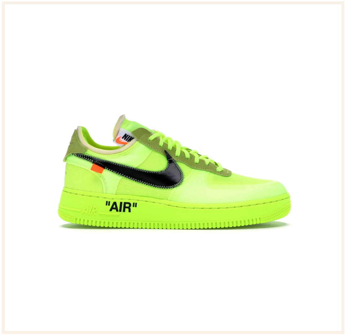 VNDS Nike Off White Air Force 1 Volt Size 10.5 Virgil Abloh