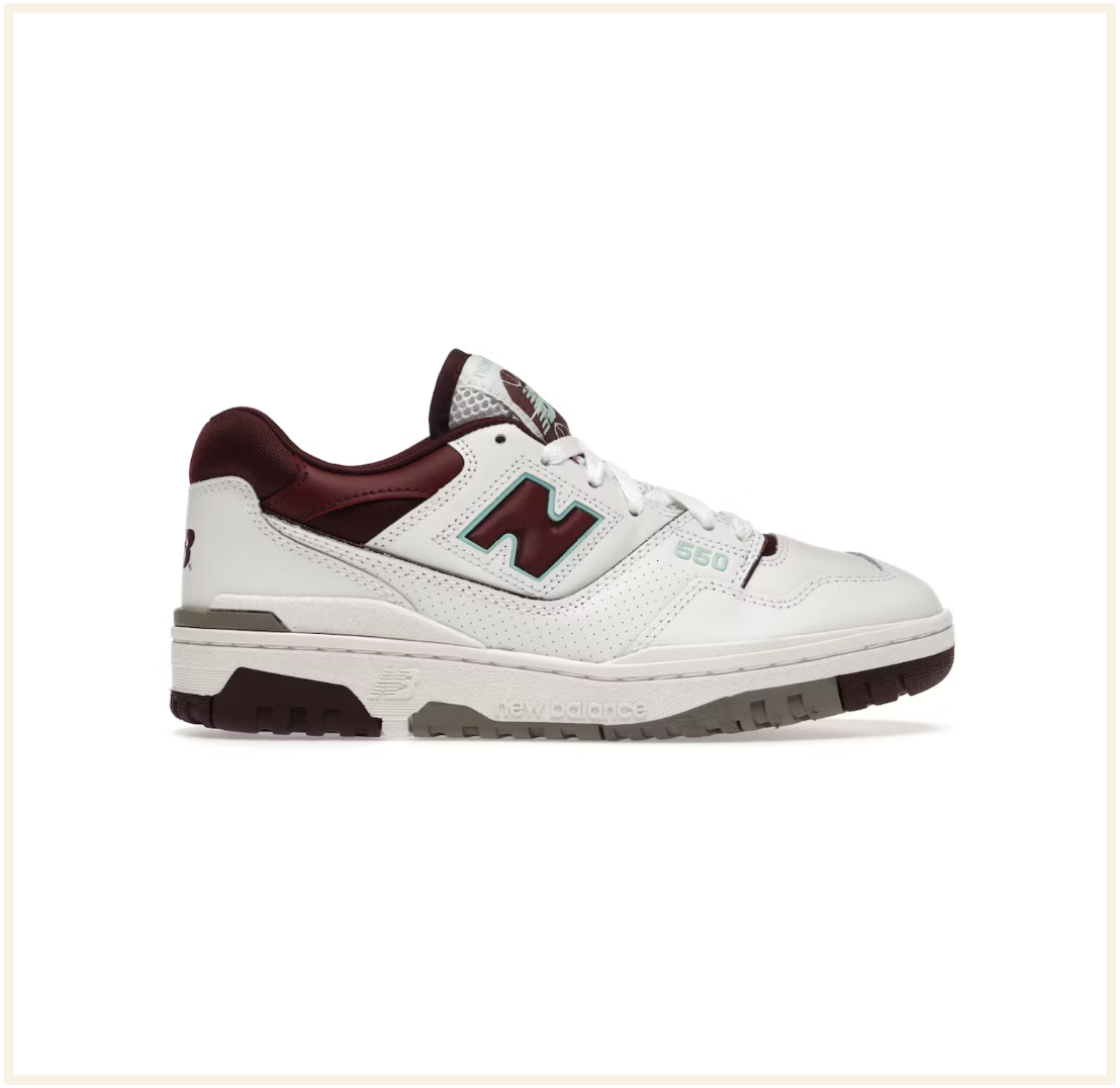 New Balance 550 Burgundy Cyan