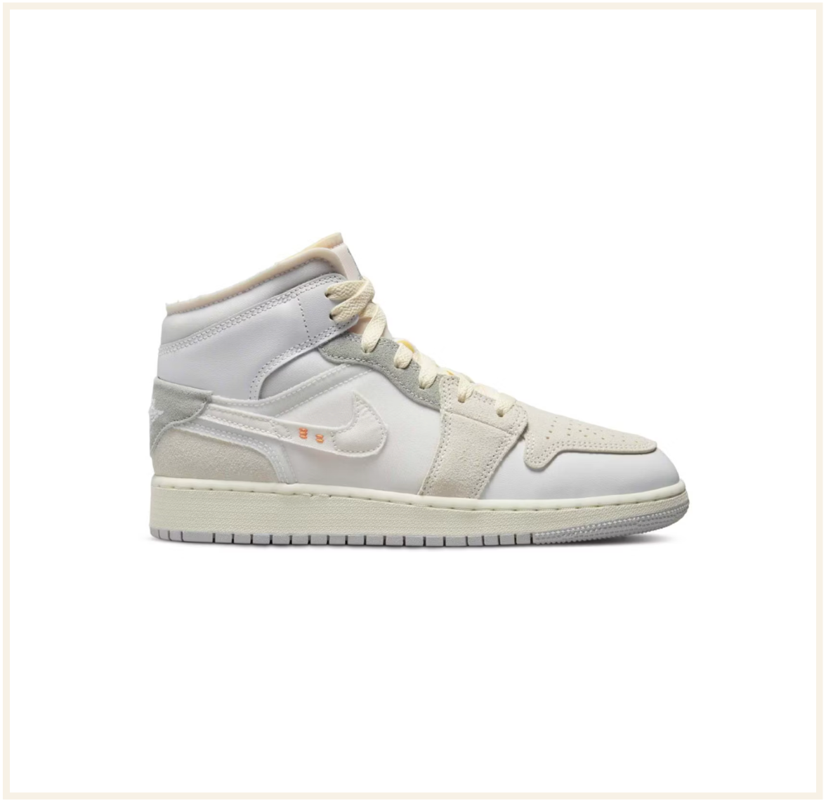 Air Jordan 1 Mid SE Craft Inside Out White Grey (GS)