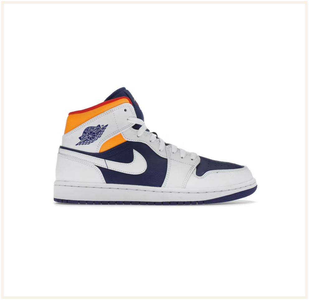 Air Jordan 1 Mid Royal Blue Laser Orange