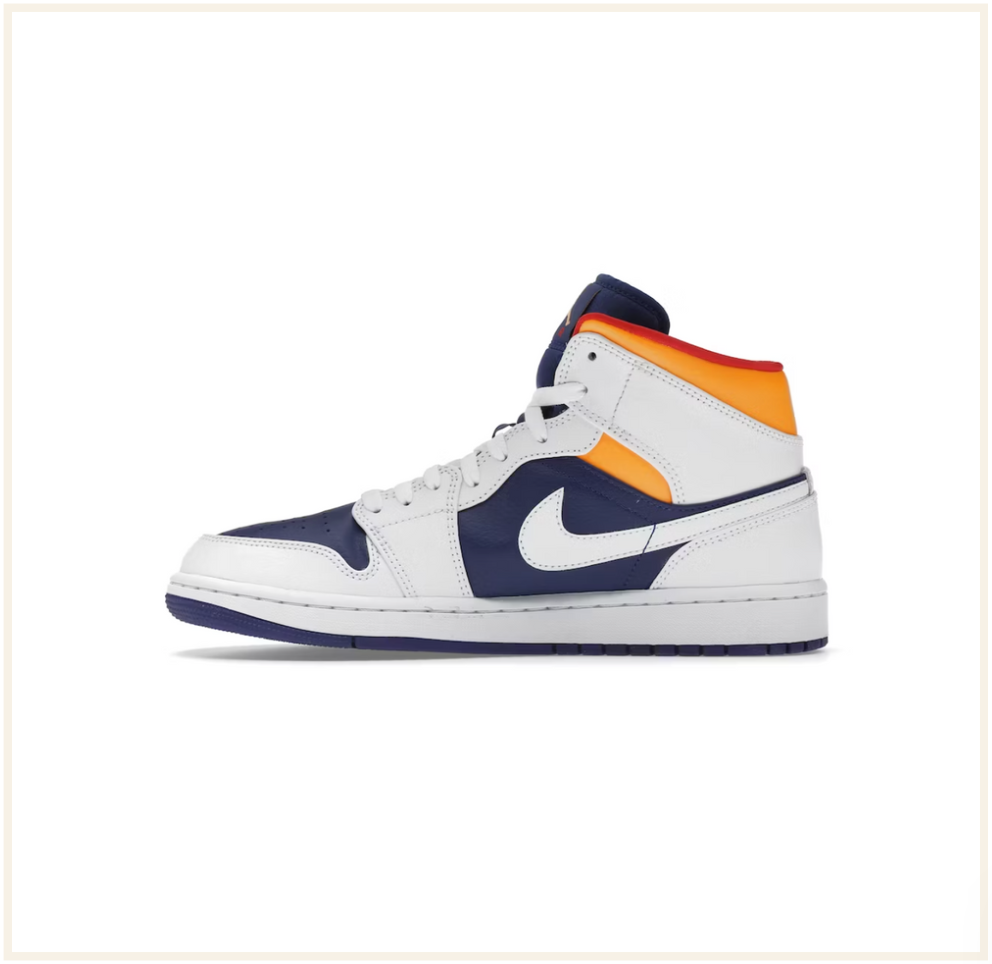 Orange blue jordan 1 on sale