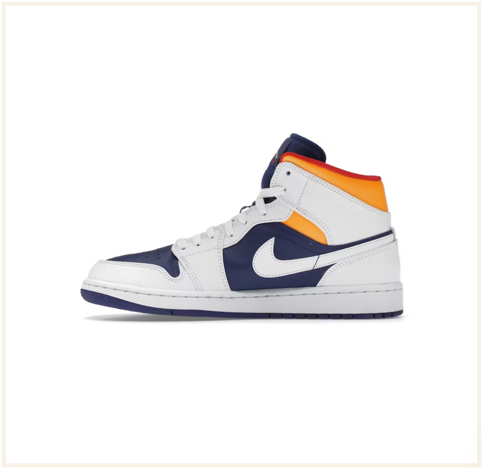 Air Jordan 1 Mid Royal Blue Laser Orange