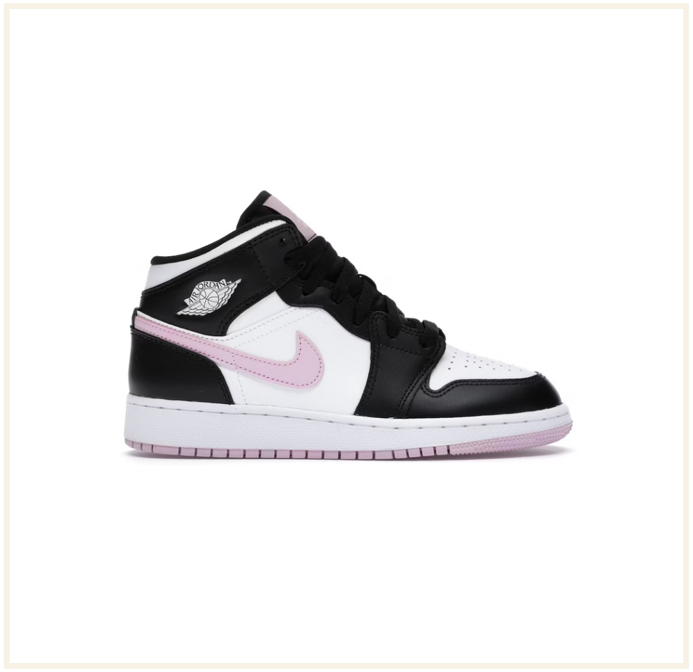 Air Jordan 1 Mid White Black Light Arctic Pink (GS) (VNDS)