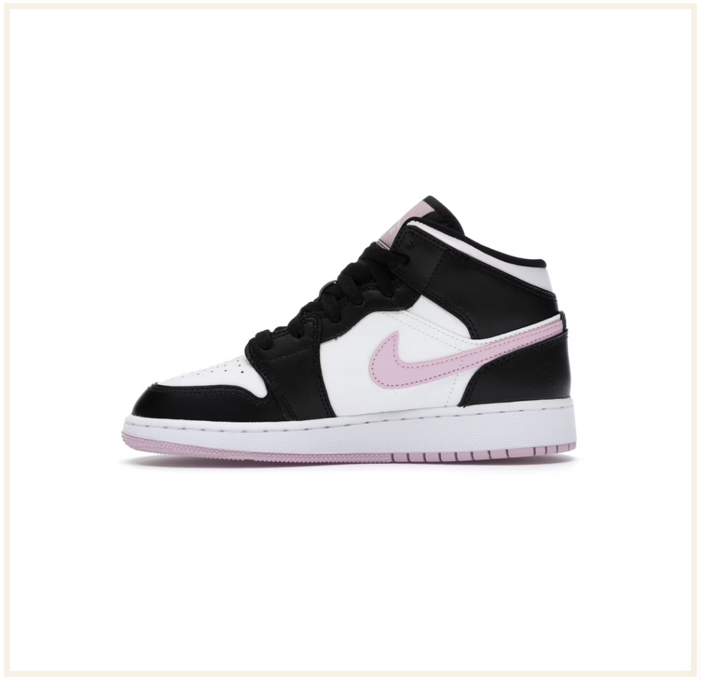 Air Jordan 1 Mid White Black Light Arctic Pink (GS) (VNDS)