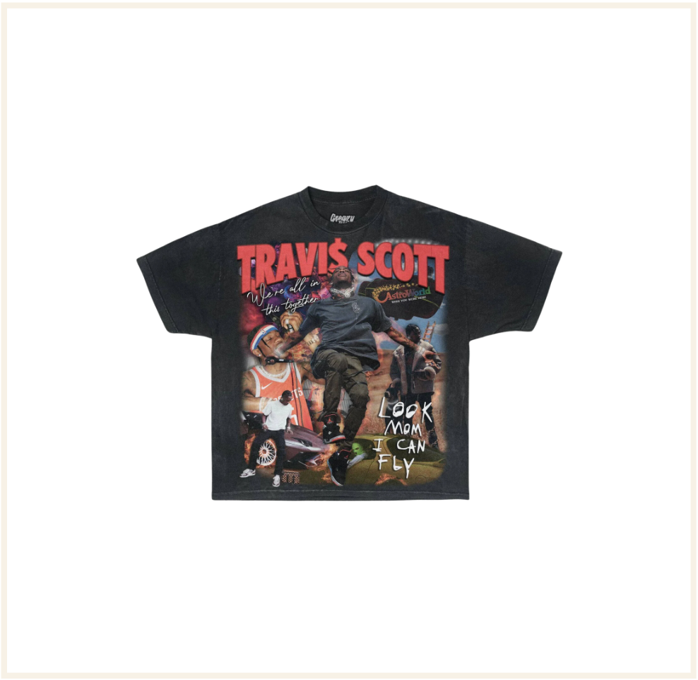 GREAZY TEES - Travis Scott Tee Ink Grey