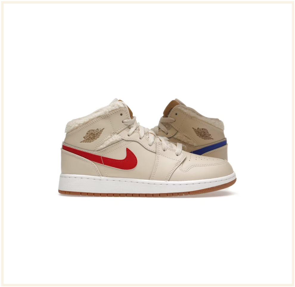 Air Jordan 1 Mid Utility Fleece Pearl White (GS)