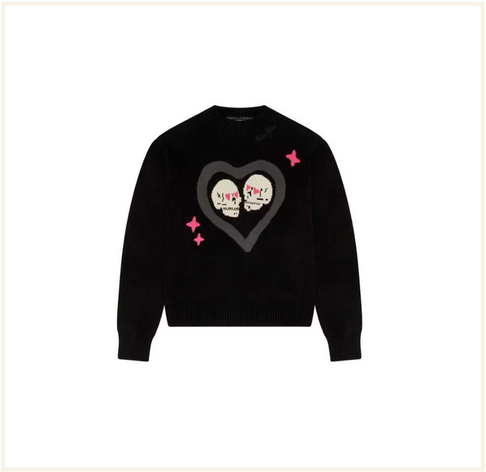 Broken Planet Hearts Are Made To Be Broken Knit Sweater Midnight Black