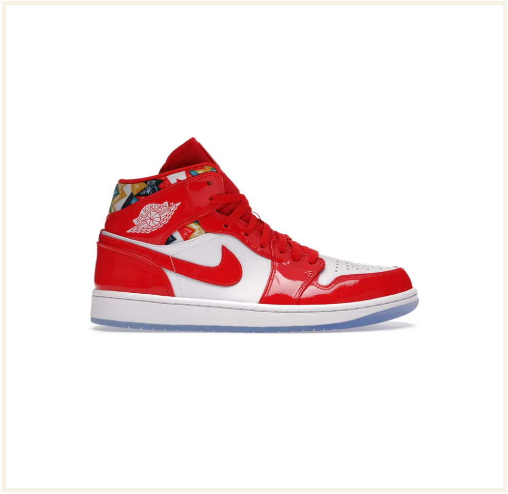 Air Jordan 1 Mid Barcelona Sweater Red Patent (VNDS)