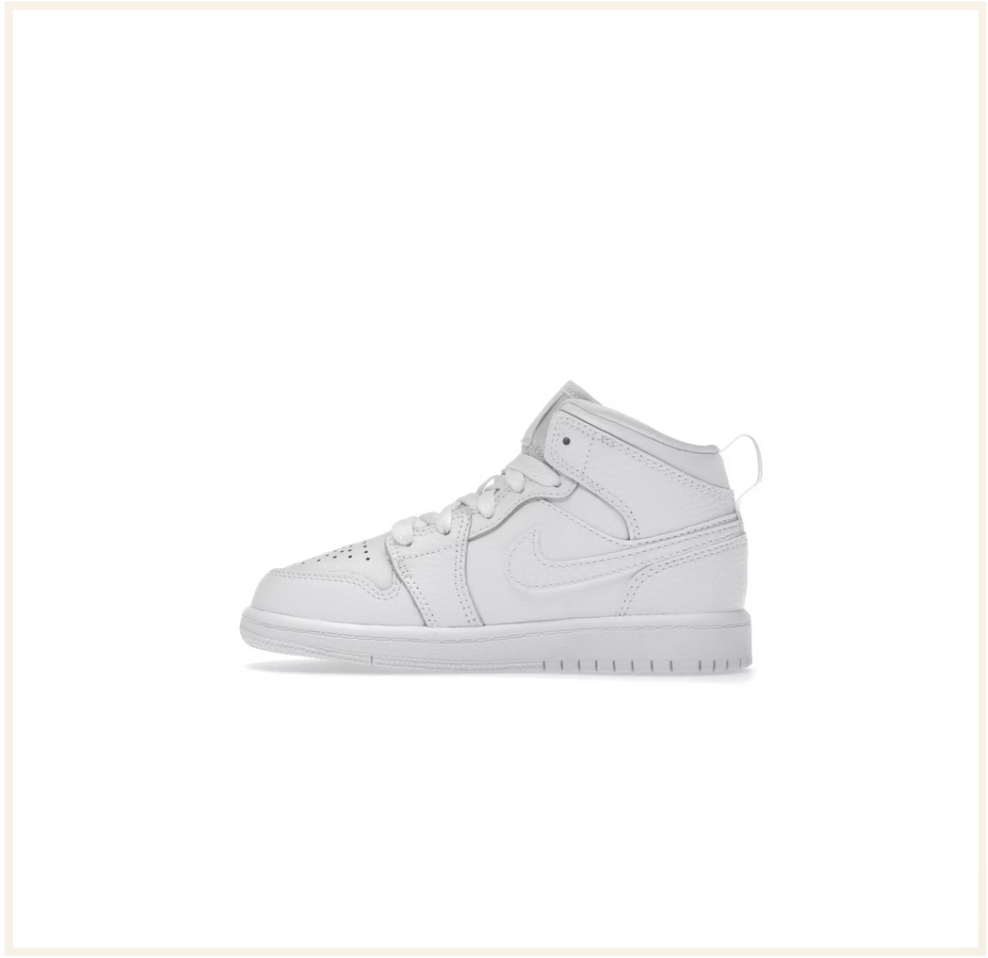 Air Jordan 1 Mid Triple White (2021) (PS)