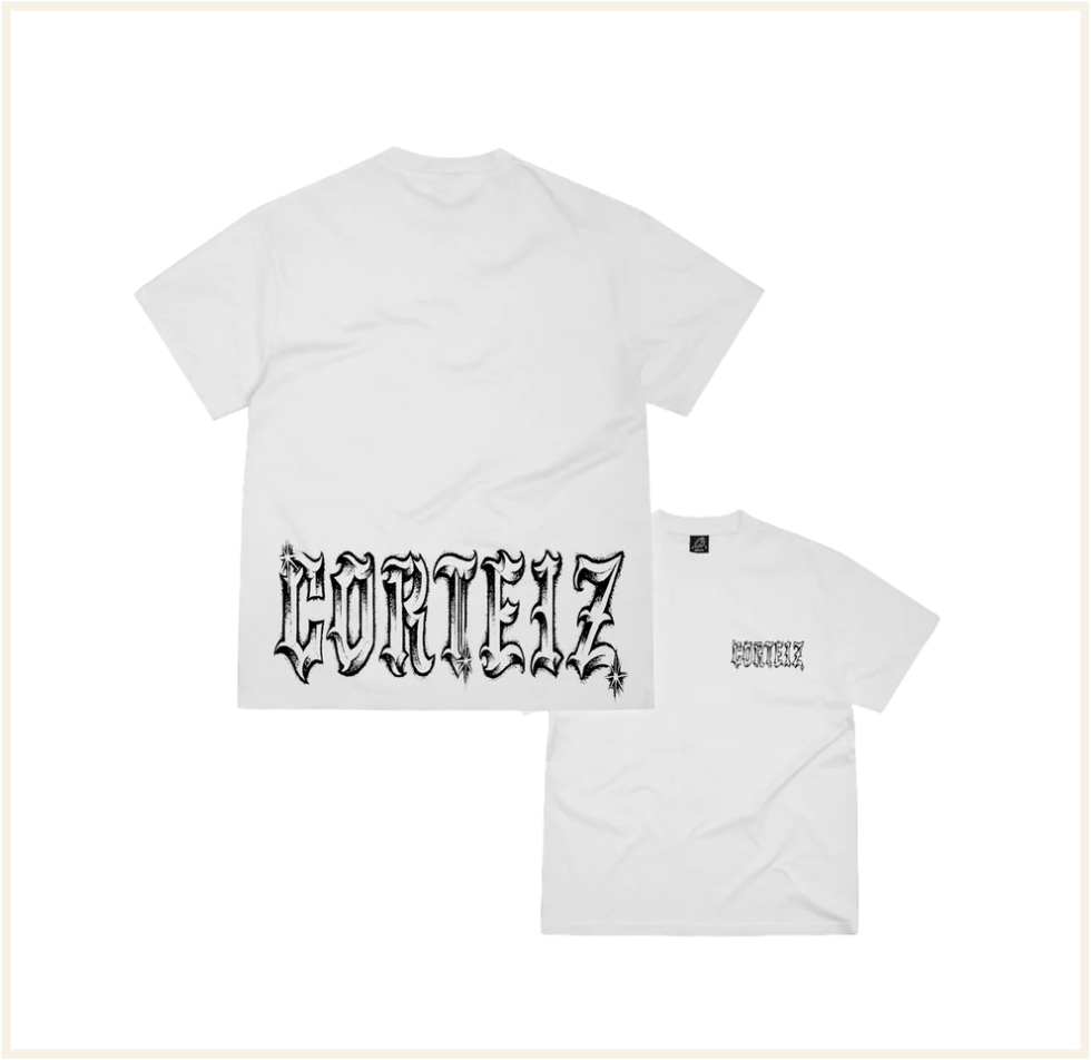 Corteiz Gothic Tee White New Blank