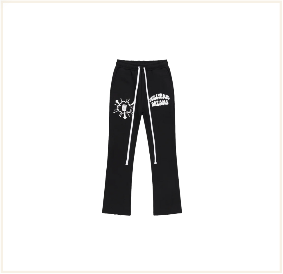 FULLYPAIDLDN Dreams Track Bottoms - Black / White