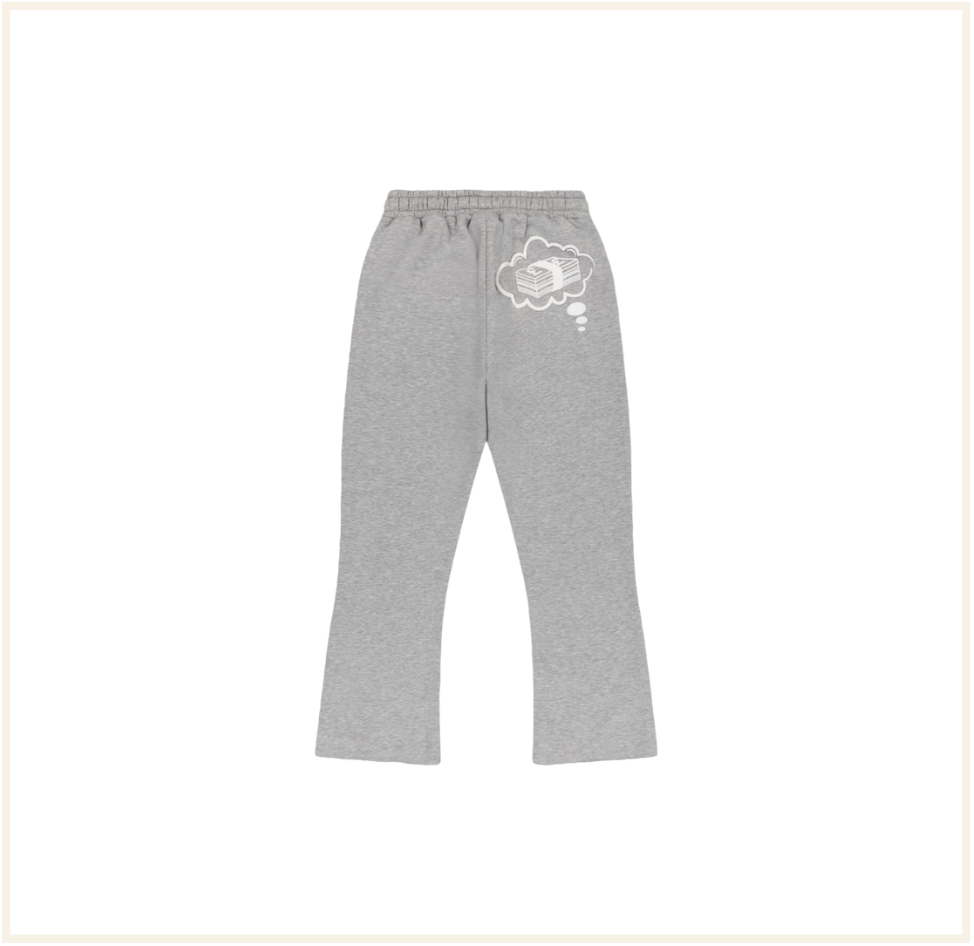 FULLYPAIDLDN Dreams Track Bottoms - Light Grey / White